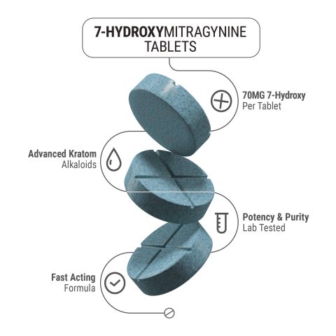 70mg 7-Hydroxy Tablets - Unflavored - Thumbnail 5