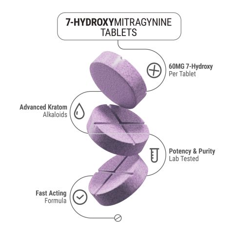 60mg 7-Hydroxy Tablets - Grape - Thumbnail 5