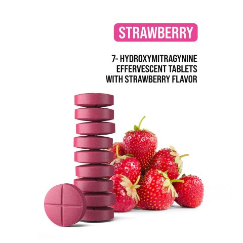 50mg 7-Hydroxy Effervescent Tablets - Strawberry - Thumbnail 4