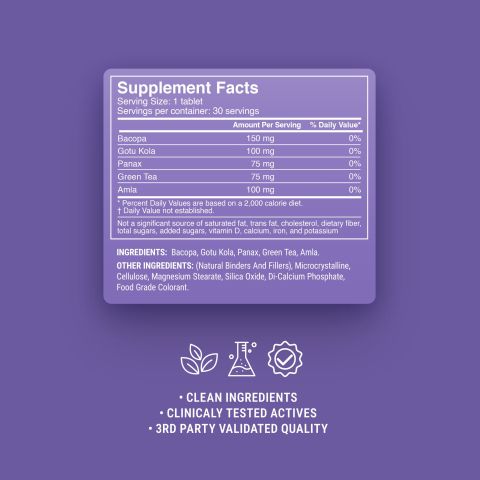 500mg - Focus + Memory - Mood Tablets - Thumbnail 9
