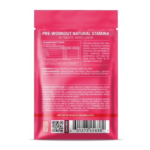 500mg - Pre-Workout Natural Stamina - Mood Tablets - Thumbnail 8