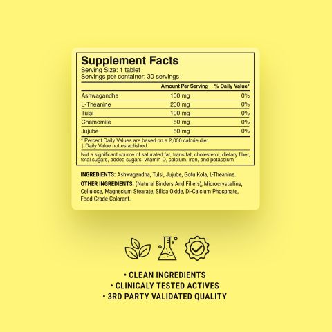 500mg - Relaxation + L-Theanine - Mood Tablets - Thumbnail 9