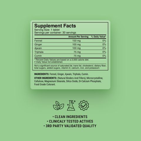 500mg - Gas & Bloating Relief - Mood Tablets - Thumbnail 9