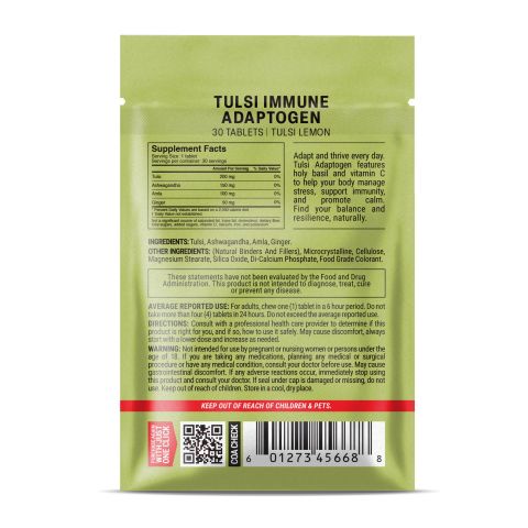 500mg - Tulsi Immune Adaptogen - Mood Tablets - Thumbnail 8