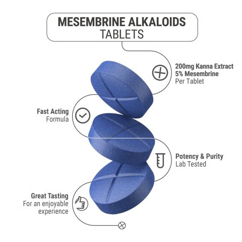 200mg Kanna Extract 5% Mesembrine Tablets - Blue Razz - Simply Tabs - Thumbnail 5