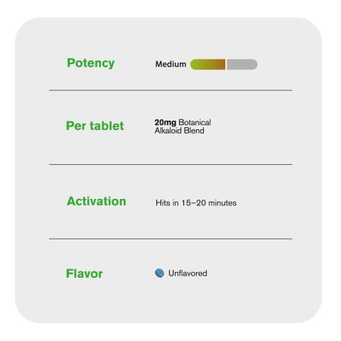 20mg Botanical Alkaloid Blend Tablets - Unflavored - Simply Tabs - Thumbnail 7