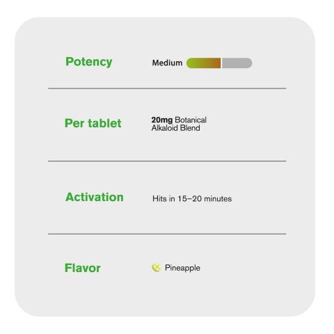 20mg Botanical Alkaloid Blend Tablets - Pineapple - Simply Tabs - Thumbnail 7